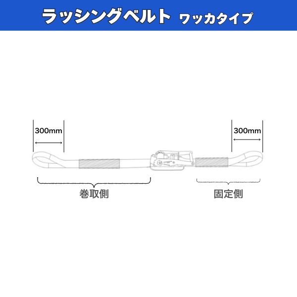 ラッシングベルト ワッカタイプ (Iフック) 固定側1m+巻取側5/7m ISO9001認証工場で製造
