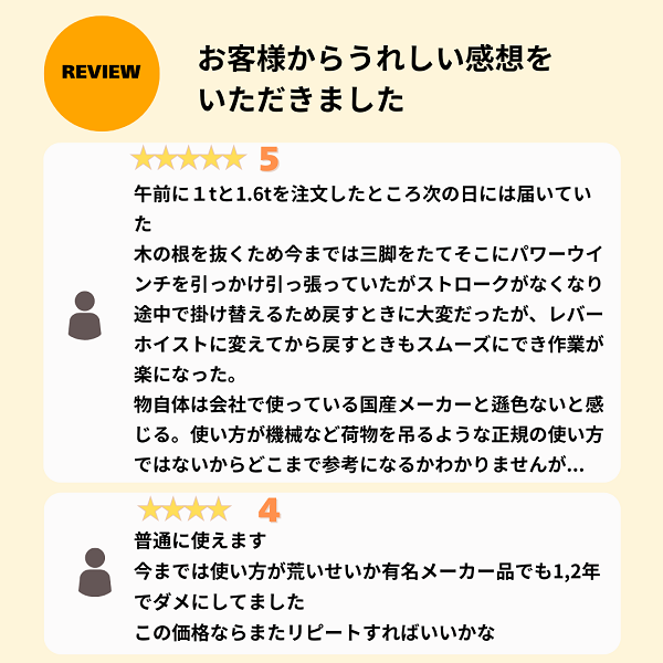 レバーホイスト 1.6t(品質保証 購入日から6ヶ月)ISO9001認証工場で製造