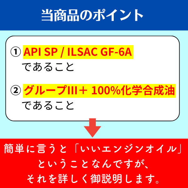 ガソリン車専用エンジンオイル 4L 5W-30 100%化学合成油 (SP/GF-6A ベースオイル:グループ3+ VHVI)