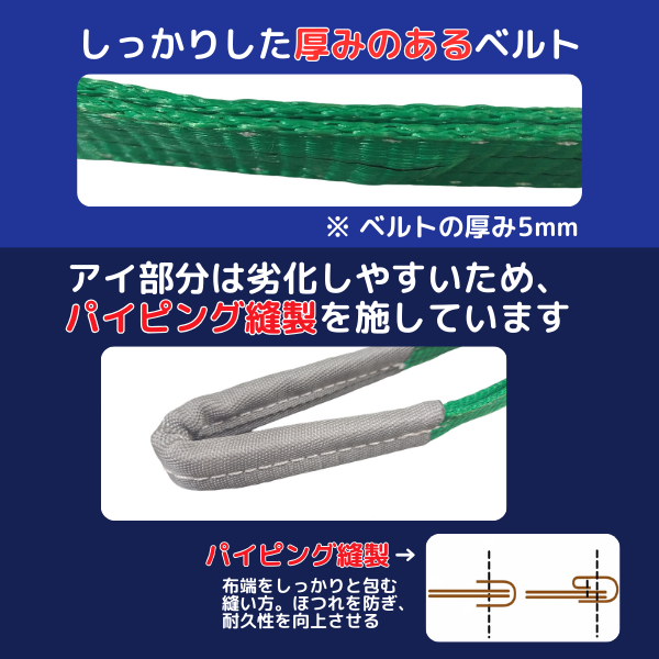 スリングベルト 50mm幅 長さ1m/2m/3m/4m/5m/6m ISO9001認証工場で製造