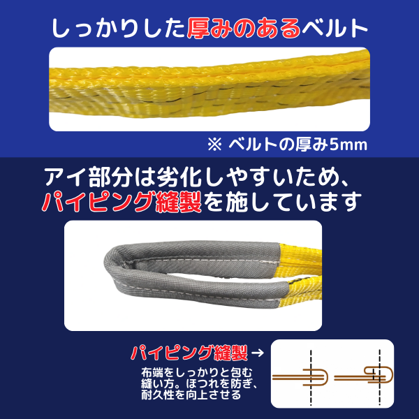 スリングベルト 75mm幅 長さ3m/4m/5m/6m ISO9001認証工場で製造