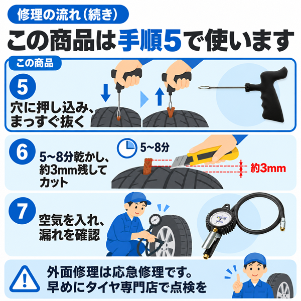 TECH パーマキュアツール 乗用車用 #922|ホイール脱着不要 パーマキュアプラグ挿入工具