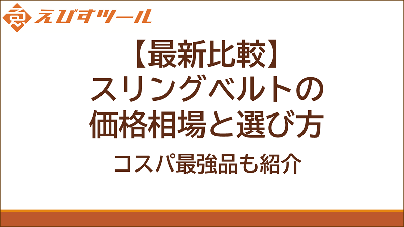 【最新比較】スリングベルトの価格相場と選び方 - コスパ最強品も紹介