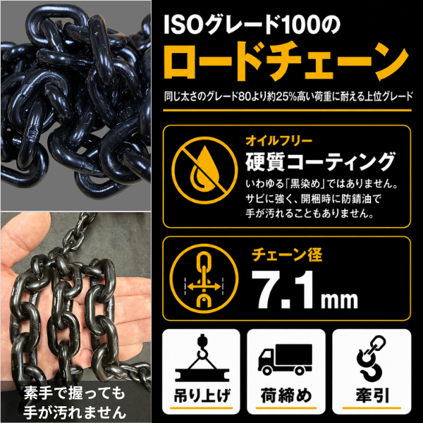 レバーホイスト 1.6t｜重機補助・本格作業に【CE認証・ISO9001】
