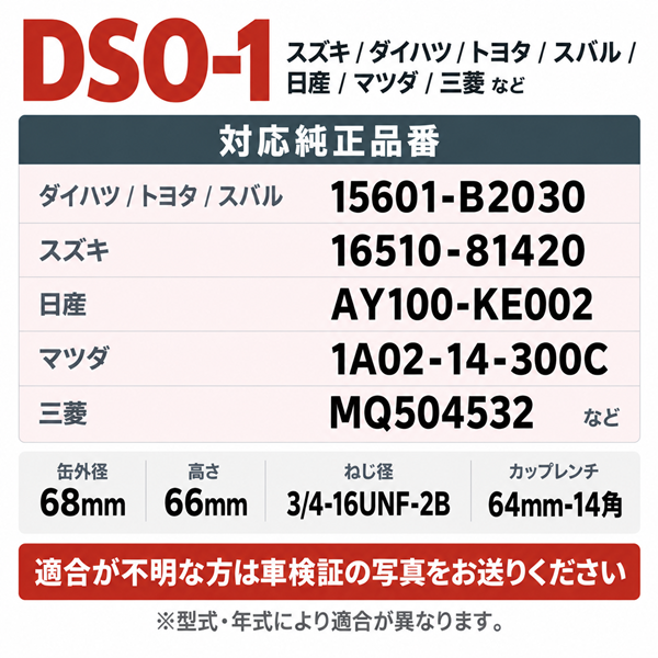 DSO-1 オイルフィルター｜ダイハツ・スズキ等 軽自動車｜15601-B2030 / 16510-81420 互換｜1個 / 20個 / 80個