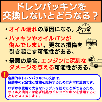 オイルドレンパッキン 25枚 (各メーカー用：トヨタ 日産 ホンダ マツダ スズキ スバル 三菱）