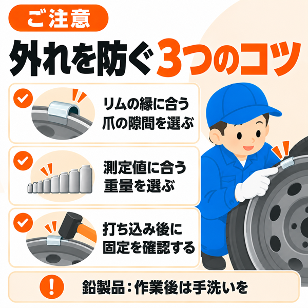 バランスウェイト 打込み スチールホイール専用 鉛製 10g〜50g（9サイズ）各50個入
