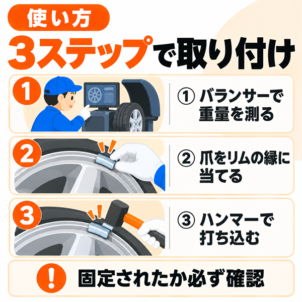 バランスウェイト 打込み 純正アルミホイール専用 鉛製 10g〜50g（9サイズ）各50個入