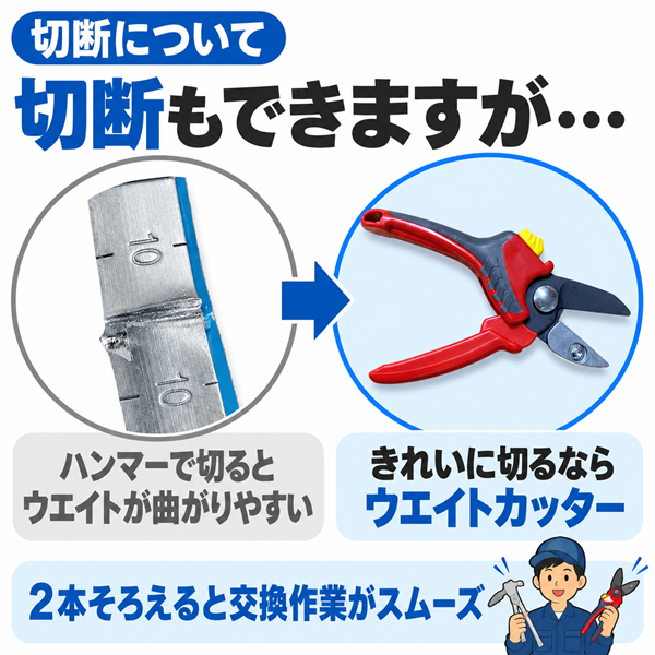 ウエイトハンマー 日本製｜ハンマー・ペンチ一体型 打ち込み・取り外し・剥がし対応 乗用車用（ウェイトハンマー・ウエイトプライヤー）