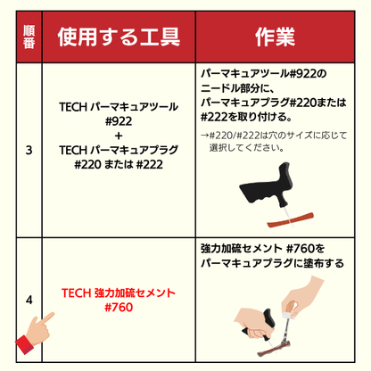 TECH 強力加硫セメント ハケ付 #760 (タイヤパンク修理用セメント)